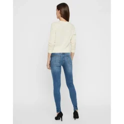 Jean skinny Skinny Fit Taille haute Longueur regular bleu en coton Zoe