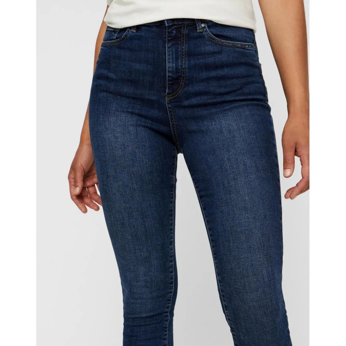 Jean skinny Slim Fit Taille haute Longueur regular bleu en coton Dot