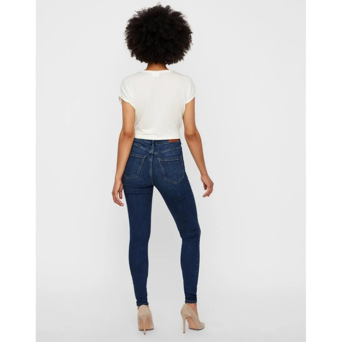 Jean skinny Slim Fit Taille haute Longueur regular bleu en coton Dot