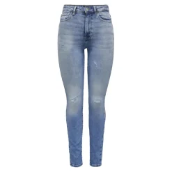 Jean skinny taille haute bleu en coton Kaye