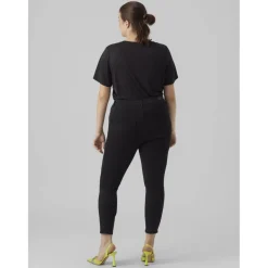 Jean skinny taille haute noir en coton Elle