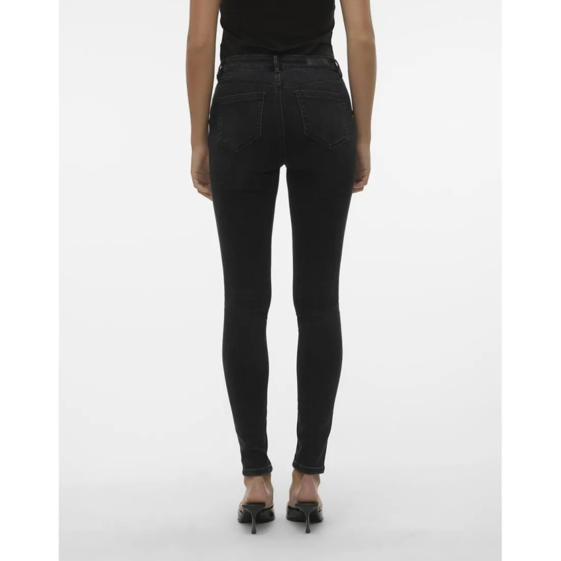 Jean skinny taille moyenne noir en coton Wren