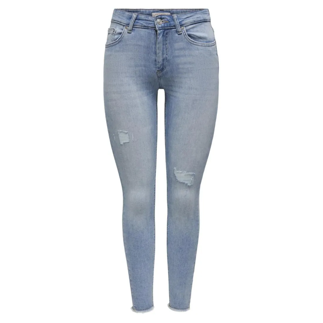 Jean skinny taille moyenne bleu en coton bio Ines