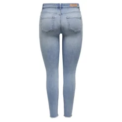 Jean skinny taille moyenne bleu en coton bio Ines