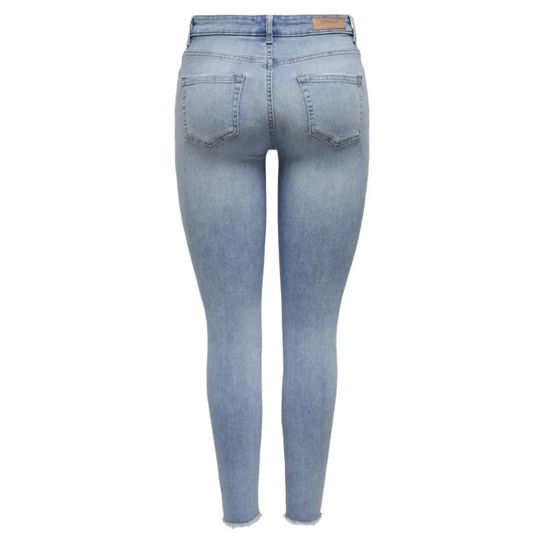 Jean skinny taille moyenne bleu en coton bio Ines