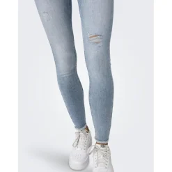 Jean skinny taille moyenne bleu en coton bio Ines