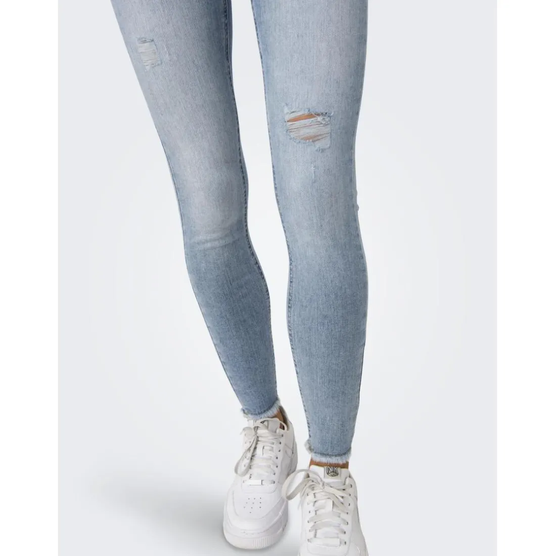 Jean skinny taille moyenne bleu en coton bio Ines