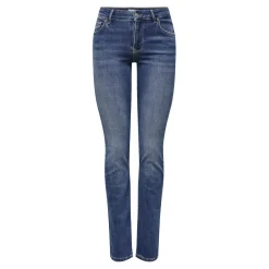 Jean slim braguette zippée taille moyenne bleu en coton Emma