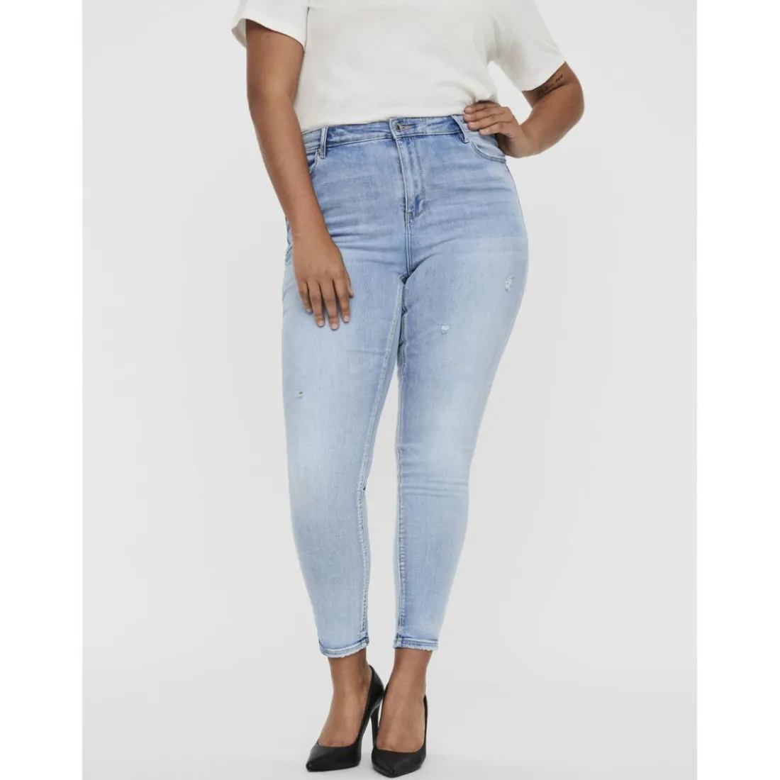 Jean slim fit bleu clair en coton Kai