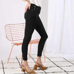 Jean slim noir en coton