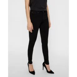 Jean slim Slim Fit Taille moyenne Longueur regular noir en coton modal