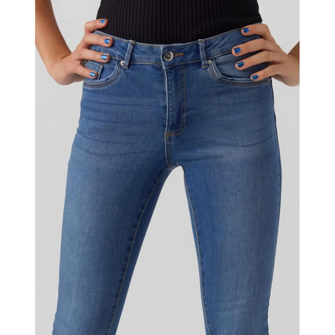 Jean slim Slim Fit Taille moyenne Longueur regular bleu Lara