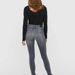 Jean slim Slim Fit Taille moyenne Longueur regular gris en coton