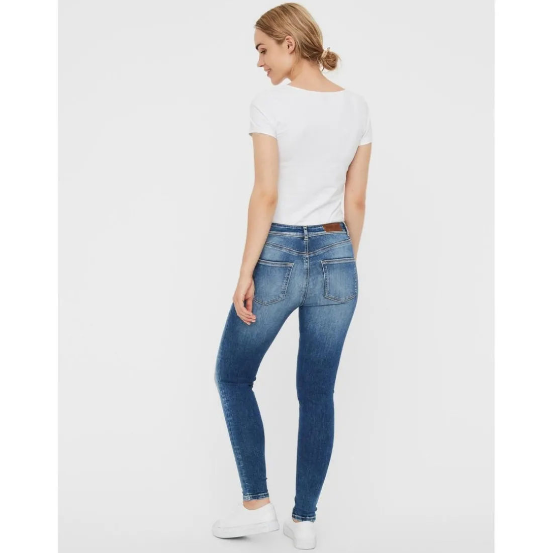 Jean slim Slim Fit Taille moyenne Longueur regular bleu en coton Gaia