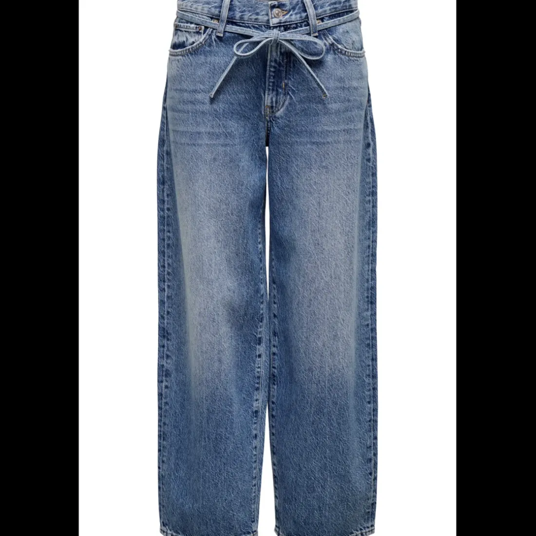 Jean Taille moyenne balloon bleu denim en coton Yas