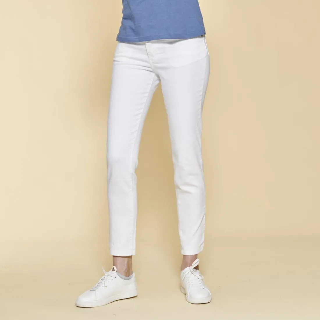 Jean étroit coupe 5 poches femme - Blanc