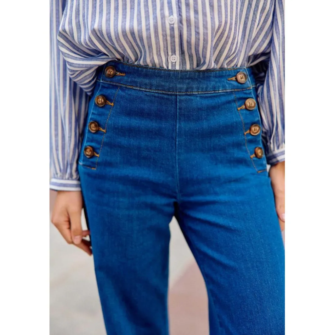 Jean wash PAULIE en coton bleu