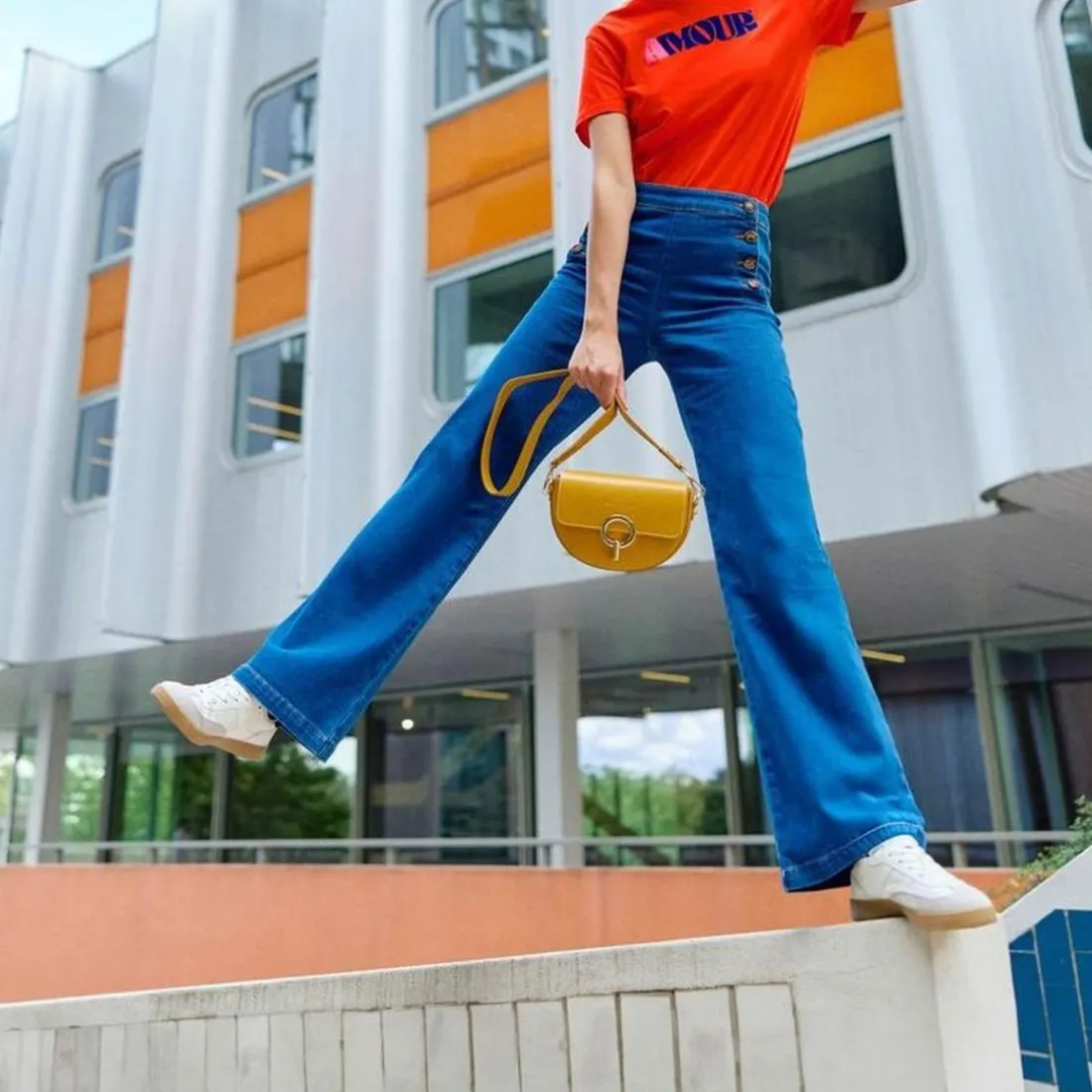 Jean wash PAULIE en coton bleu