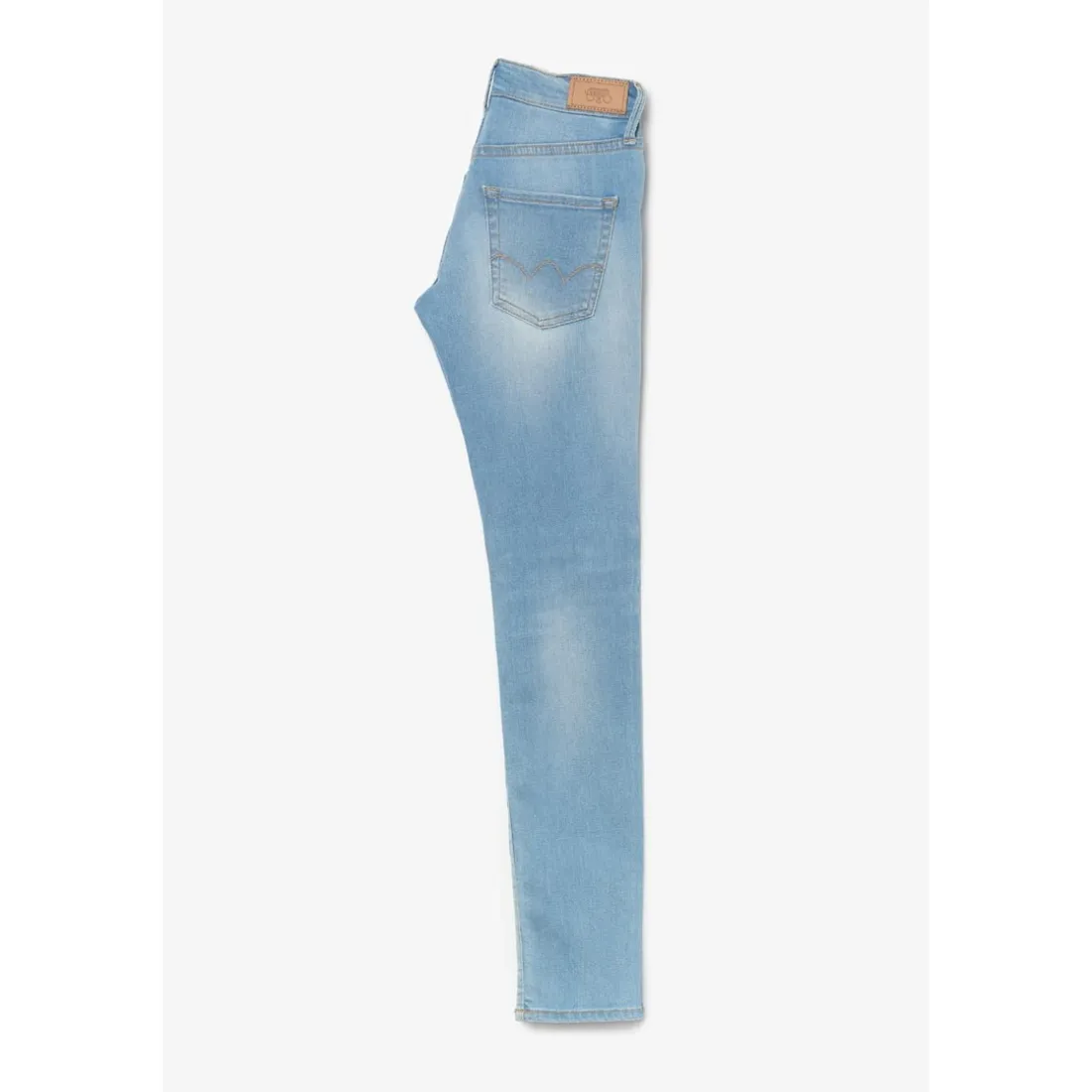Jeans power skinny fille taille haute, longueur 34 bleu clair