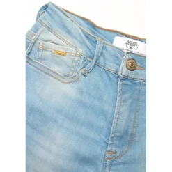 Jeans power skinny fille taille haute, longueur 34 bleu clair