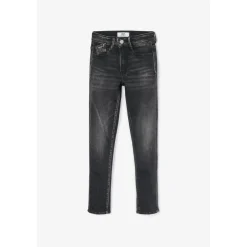 Jeans power skinny fille taille haute, longueur 34 en coton