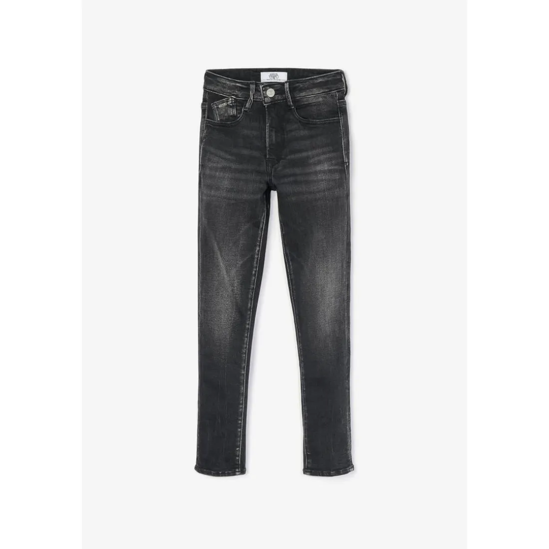 Jeans power skinny fille taille haute, longueur 34 en coton
