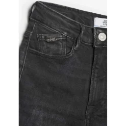 Jeans power skinny fille taille haute, longueur 34 en coton