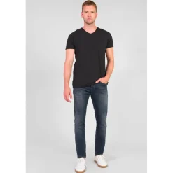 Jeans ajusté 600/17, longueur 34 bleu Karl en coton