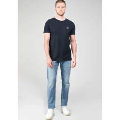 Jeans ajusté 600/17, longueur 34 bleu en coton Ilan