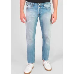 Jeans ajusté 600/17, longueur 34 bleu Asa en coton