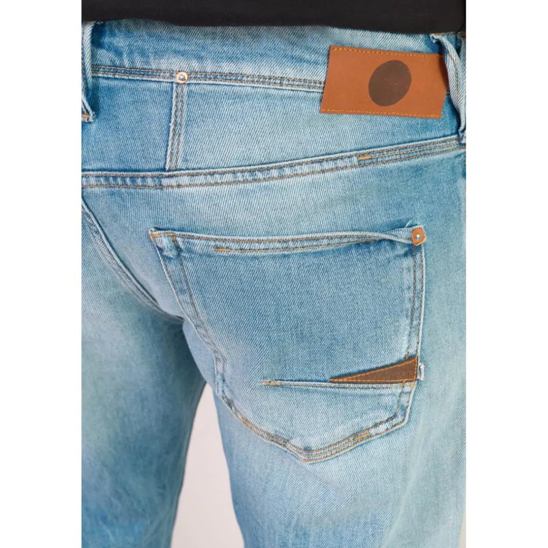 Jeans ajusté 600/17, longueur 34 bleu Asa en coton