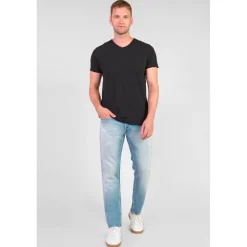Jeans ajusté 600/17, longueur 34 bleu Asa en coton