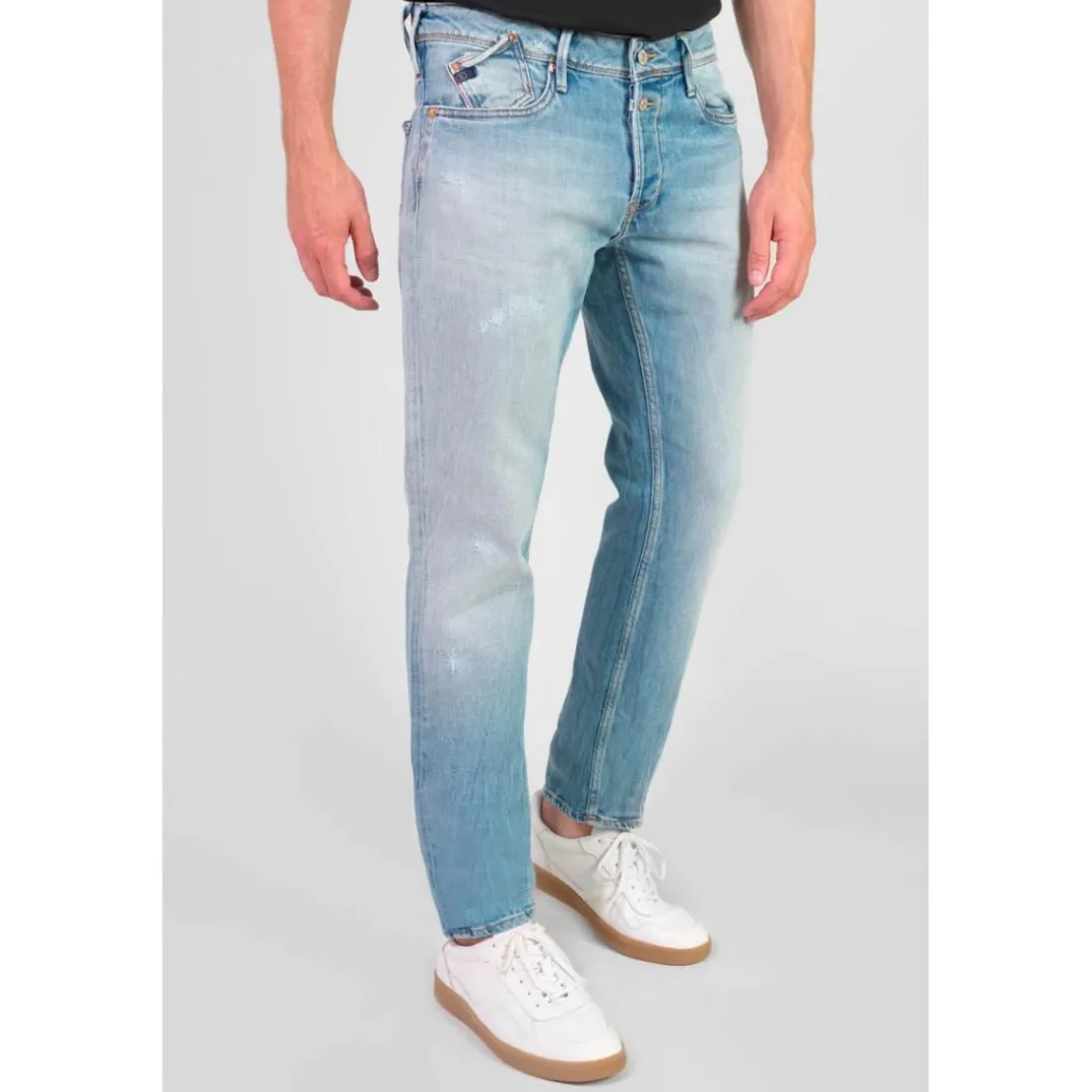 Jeans ajusté 600/17, longueur 34 bleu Asa en coton