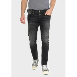 Jeans ajusté 600/17, longueur 34 noir en coton