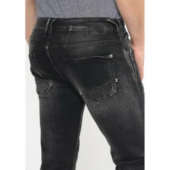 Jeans ajusté 600/17, longueur 34 noir en coton
