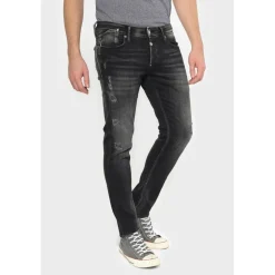 Jeans ajusté 600/17, longueur 34 noir en coton