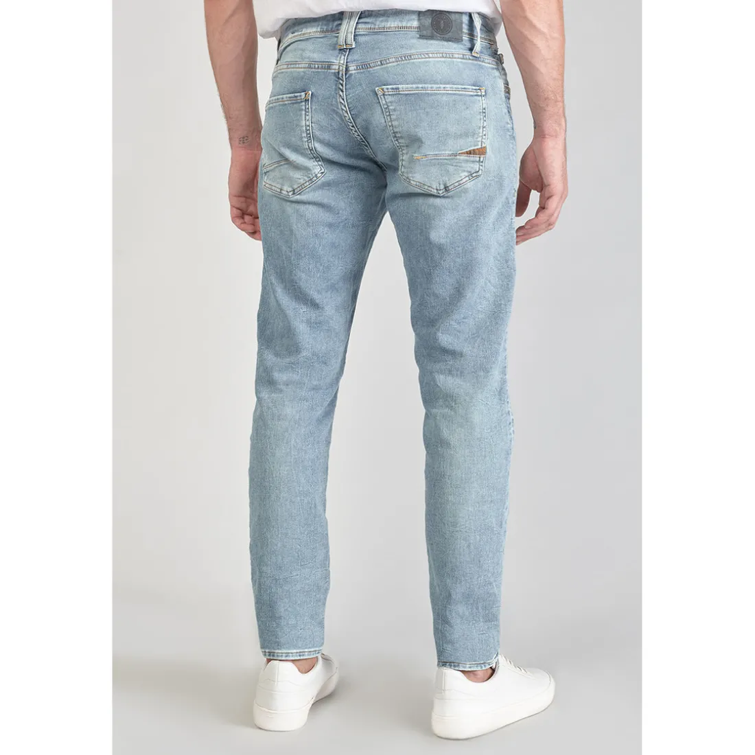 Jeans ajusté BLUE JOGG 700/11, longueur 34 bleu en coton Glen