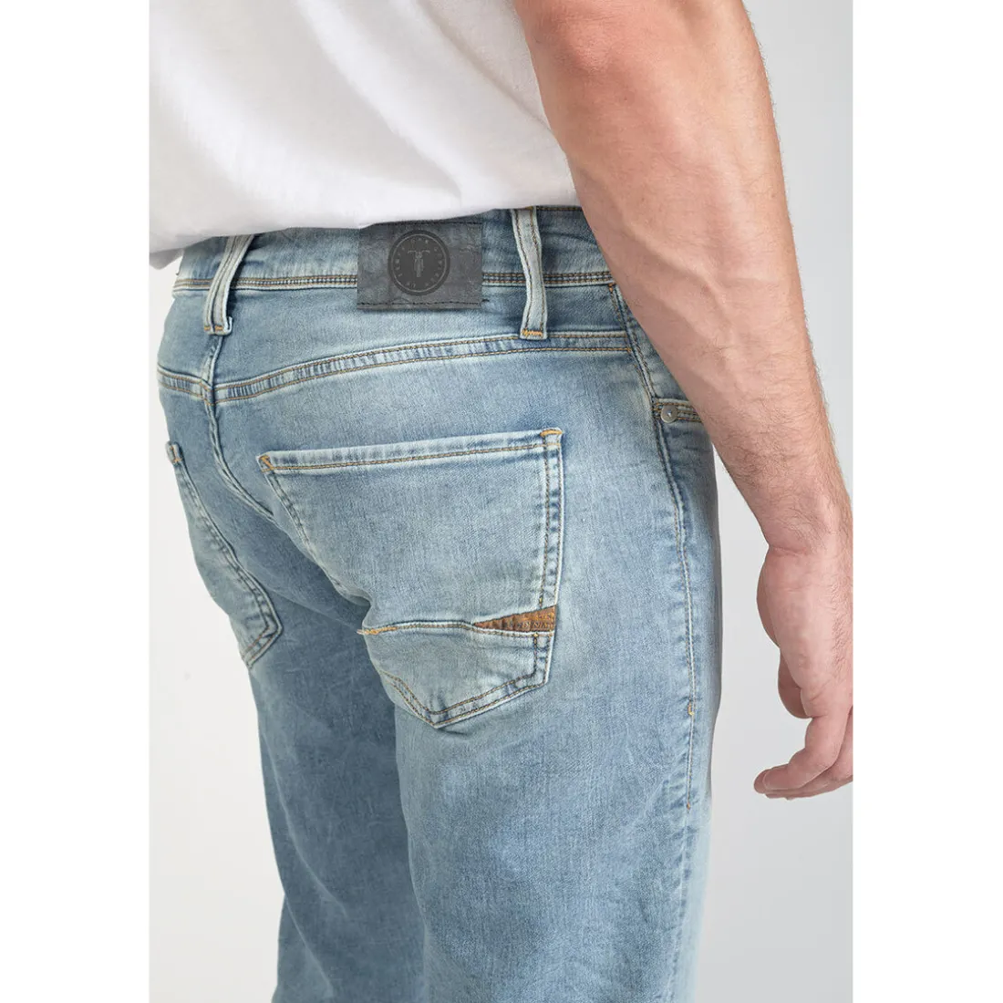 Jeans ajusté BLUE JOGG 700/11, longueur 34 bleu en coton Glen