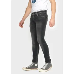 Jeans ajusté BLUE JOGG 700/11, longueur 34 noir en coton Ray