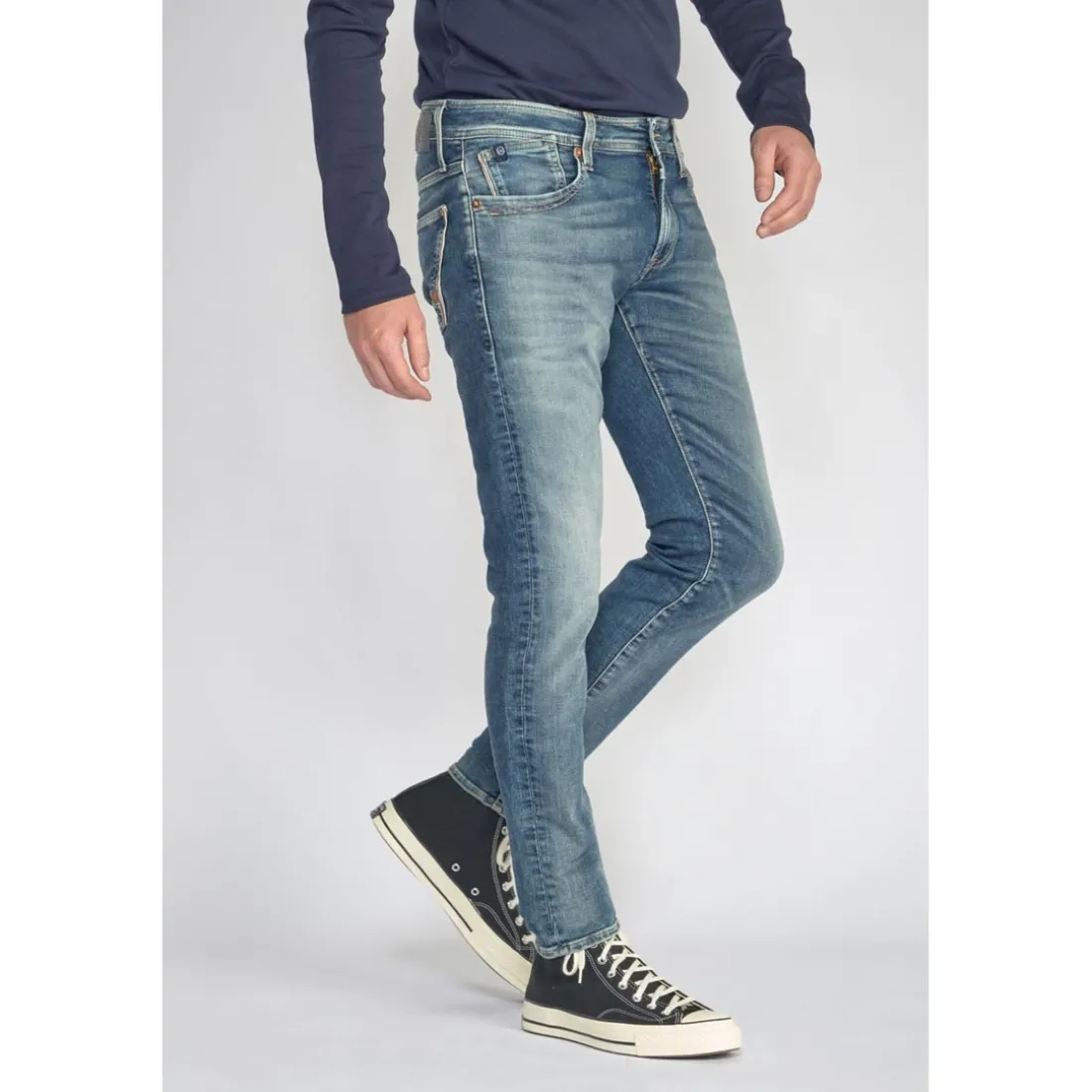Jeans ajusté BLUE JOGG 700/11, longueur 34 bleu en coton Neal