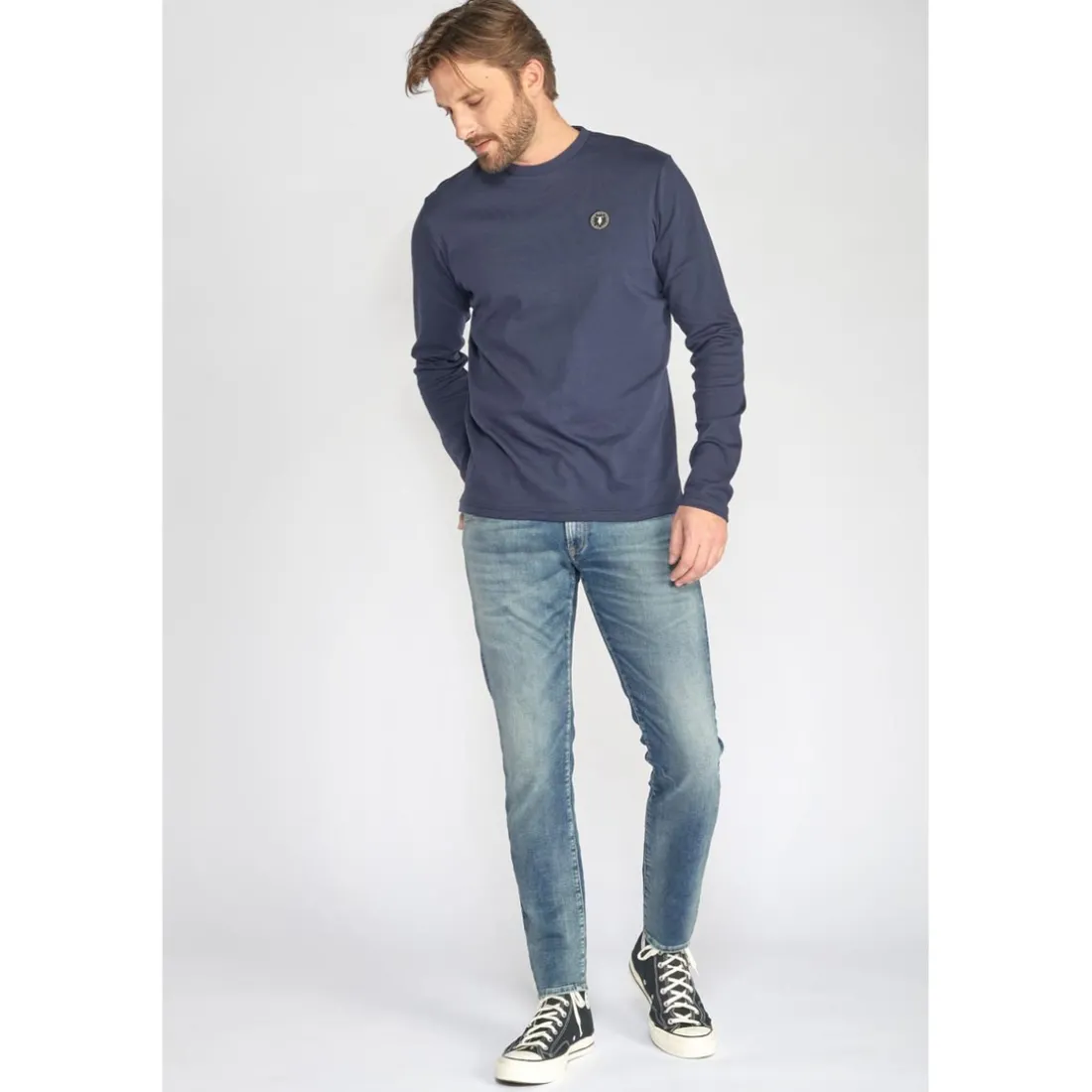 Jeans ajusté BLUE JOGG 700/11, longueur 34 bleu en coton Neal