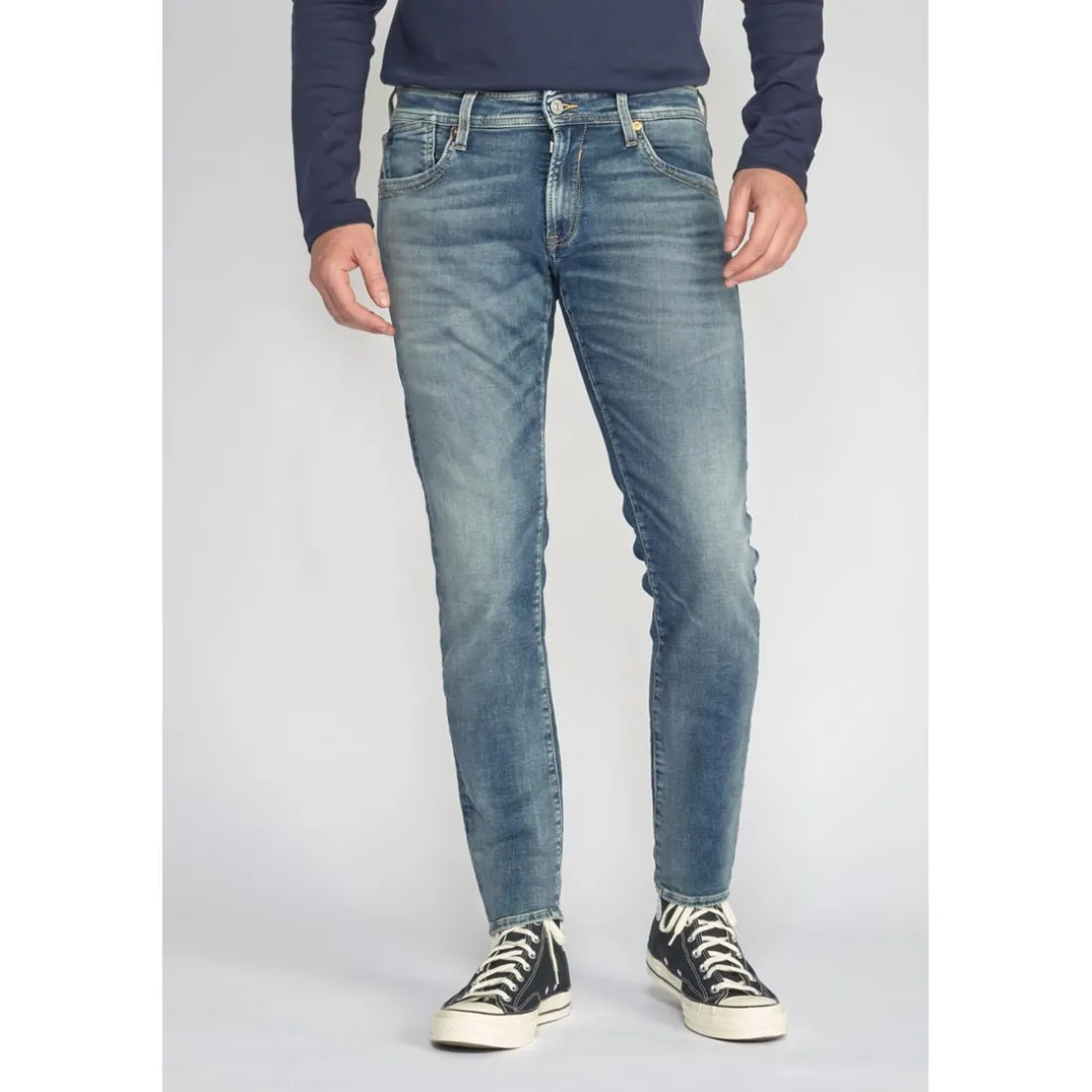 Jeans ajusté BLUE JOGG 700/11, longueur 34 bleu en coton Neal