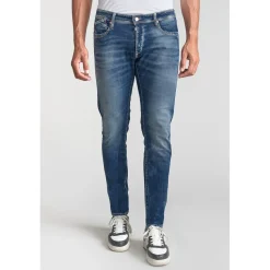 Jeans ajusté BLUE JOGG 700/11, longueur 34 bleu en coton Alex