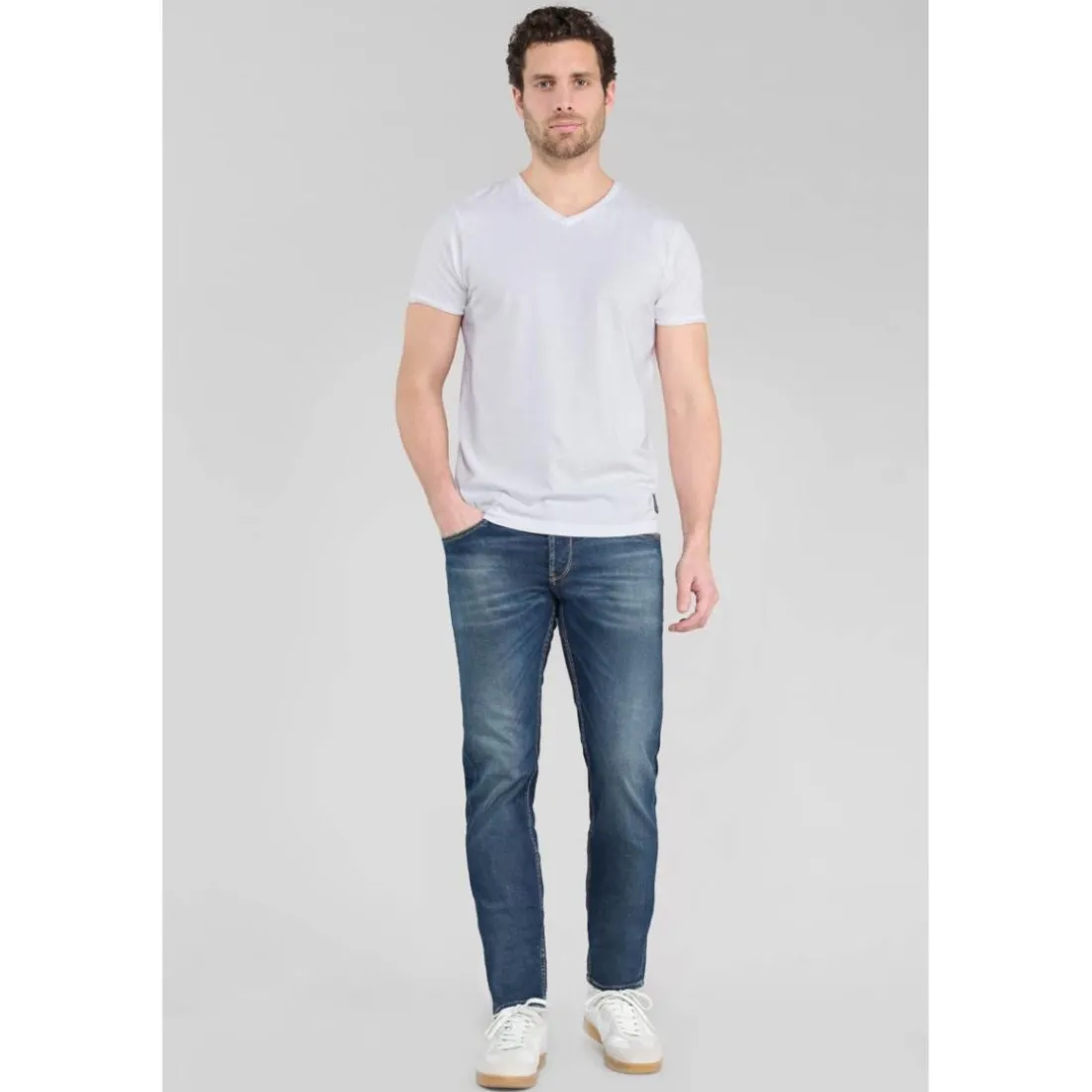 Jeans ajusté stretch 700/11, bleu Ward en coton