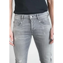 Jeans ajusté stretch - Gris en coton