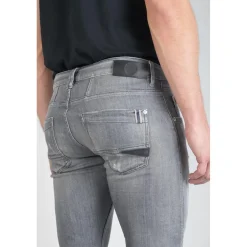 Jeans ajusté stretch - Gris en coton