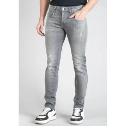 Jeans ajusté stretch - Gris en coton