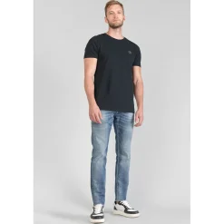 Jeans ajusté stretch 700/11, longueur 34 bleu en coton Scott