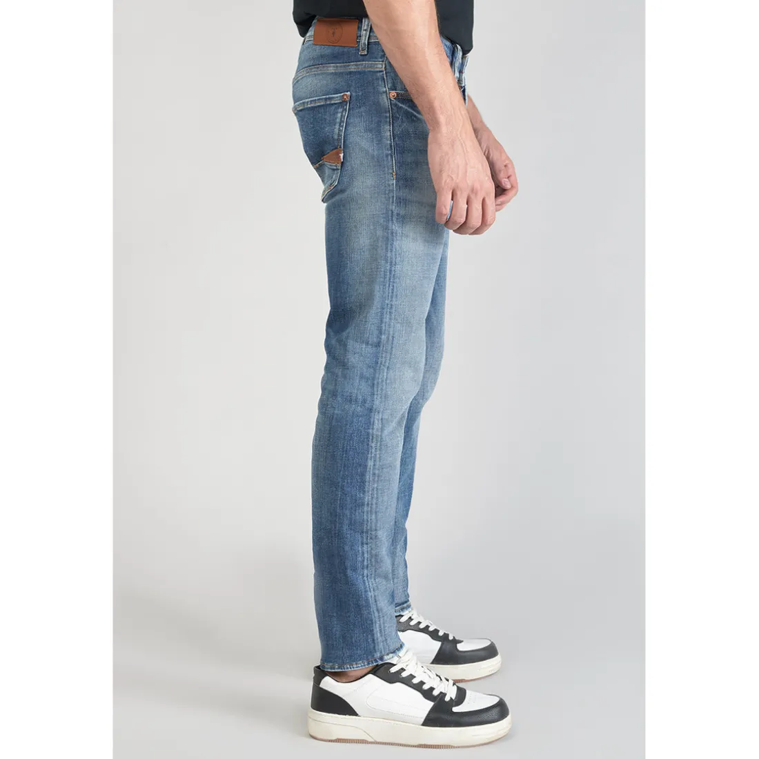 Jeans ajusté stretch 700/11, longueur 34 bleu en coton Scott