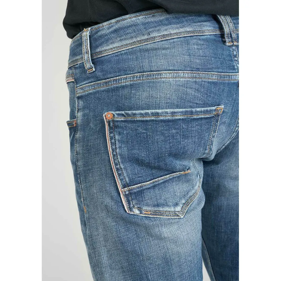 Jeans ajusté stretch 700/11, longueur 34 bleu en coton Scott
